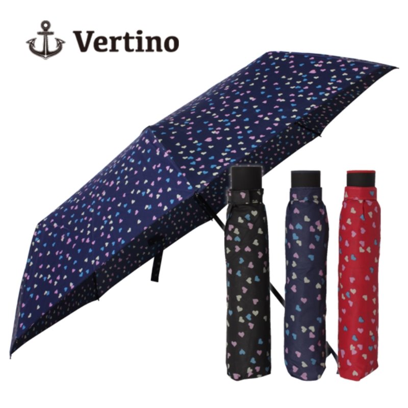 베르티노 폰지 하트 수동 접이식 3단 우산