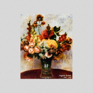 메이크룩스 UHD 명화 욕실 아트월 아트보드 르누아르 - Flowers in a Vase