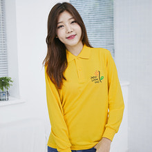 국내산 PK폴로 티셔츠 긴팔 디자인20종-노랑