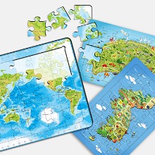 대한민국 제주도 세계지도 35피스 목재 판퍼즐